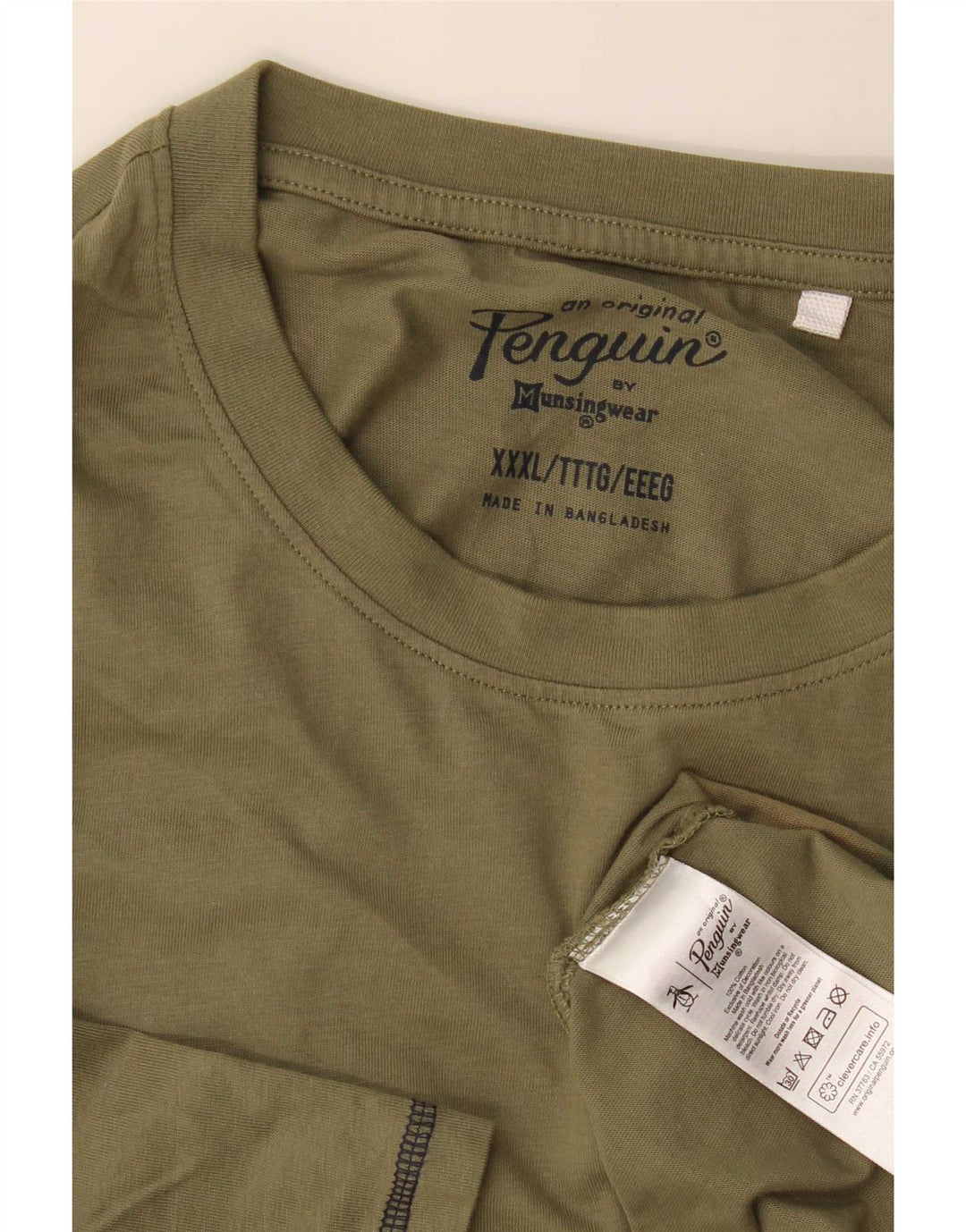 Penguin T-Shirt Homme Top 3XL Vert Coton