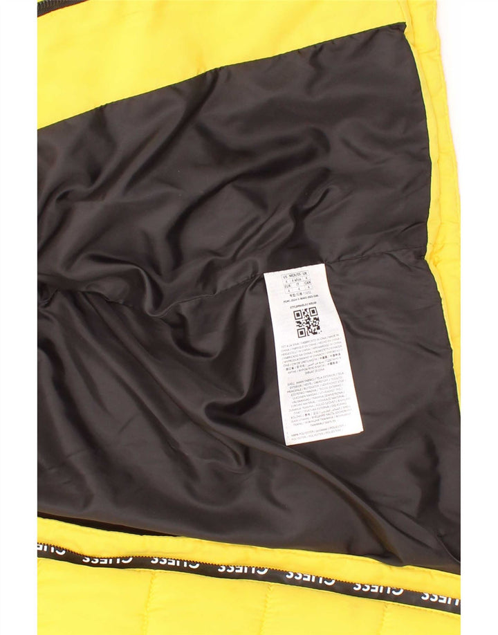 Guess Veste matelassée à capuche graphique pour garçons 3-4 ans jaune polyester