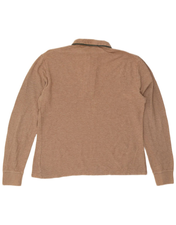 Penguin Polo Heritage à Manches Longues Slim Fit Homme Beige Moyen en Coton