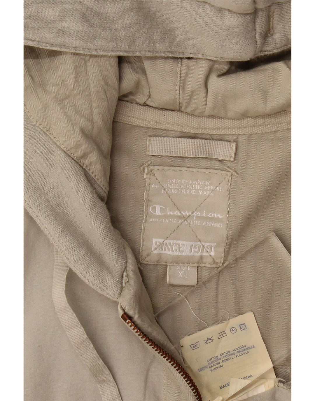 CHAMPION Veste bomber à capuche pour femme UK 18 XL Gris Coton