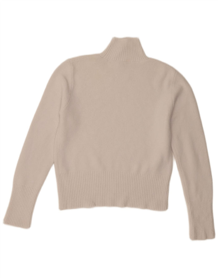 Zara Pull à col roulé pour femme UK 12 Nylon blanc moyen