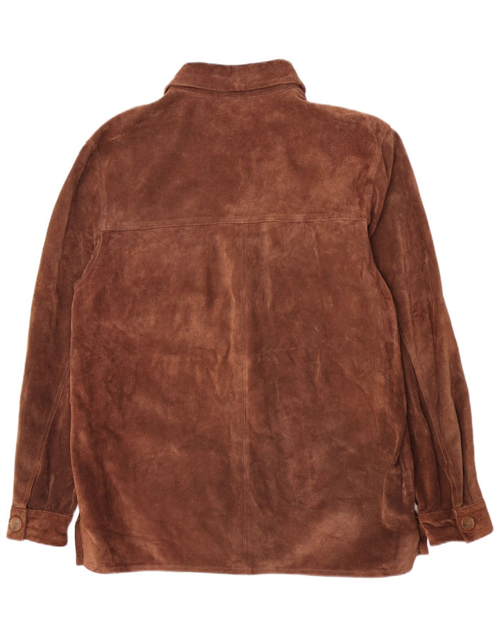 Chemise en daim homme vintage IT 50 marron moyen
