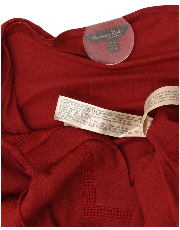 Massimo Dutti Tunique à manches 3/4 pour femme UK 14 Viscose bordeaux moyen