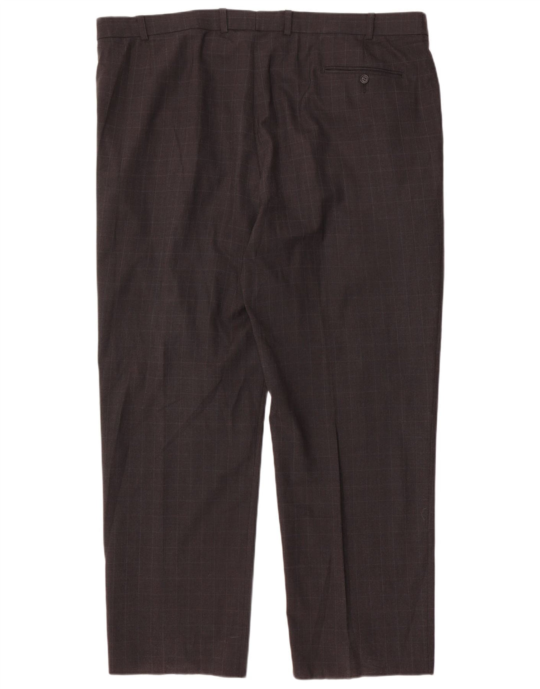 Marks & Spencer Pantalon de costume droit pour homme W44 L31 Gris à carreaux Polyester