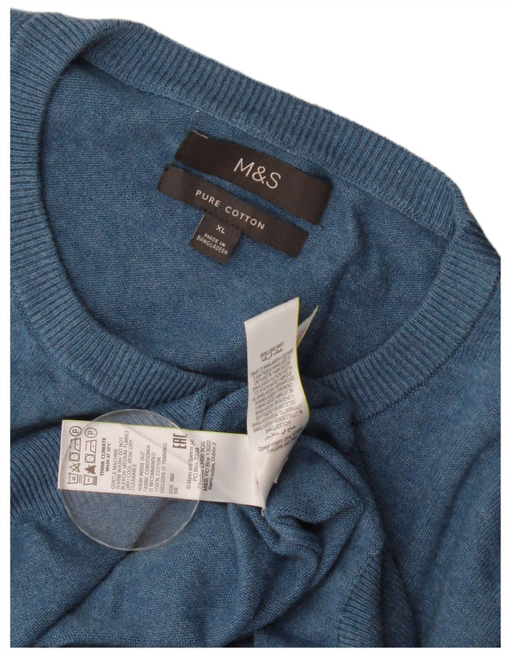 Marks & Spencer Pull à col rond pour homme XL en coton bleu