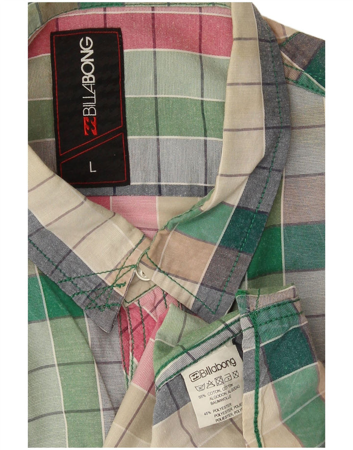 Billabong Chemise à manches courtes pour hommes en coton à carreaux multicolores