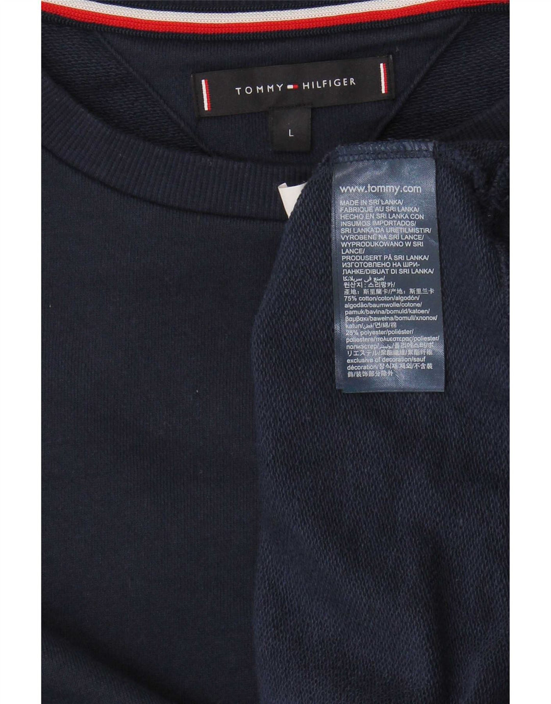 Tommy Hilfiger Sweat-shirt graphique pour homme en coton bleu marine Taille L
