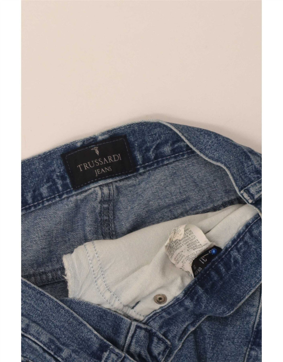 Trussardi Femme Jean Droit W29 L33 Bleu Coton
