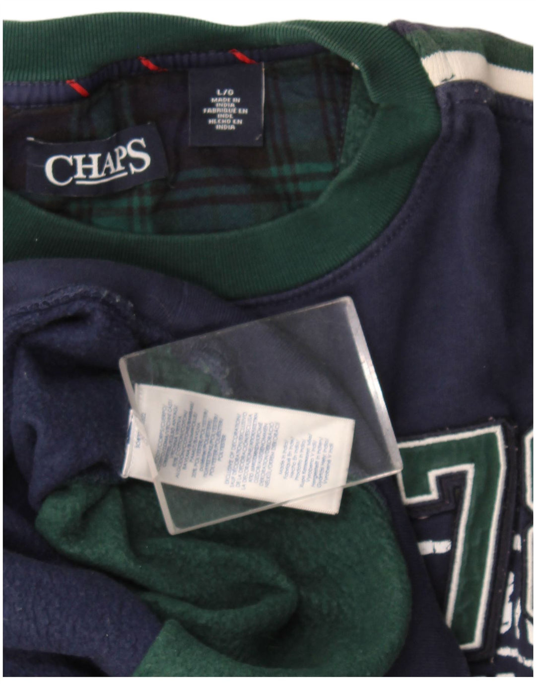 Chaps Sweat-shirt graphique pour hommes en coton color block bleu marine grand format