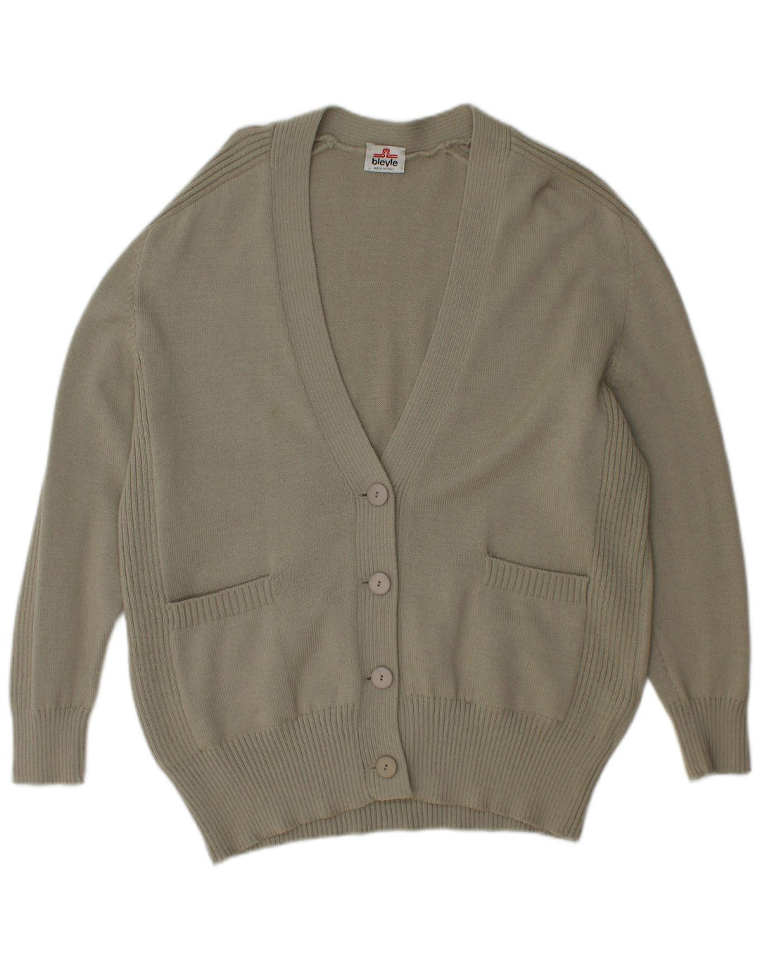 BLEYLE Pull Cardigan Femme UK 20 2XL Laine Vierge Verte