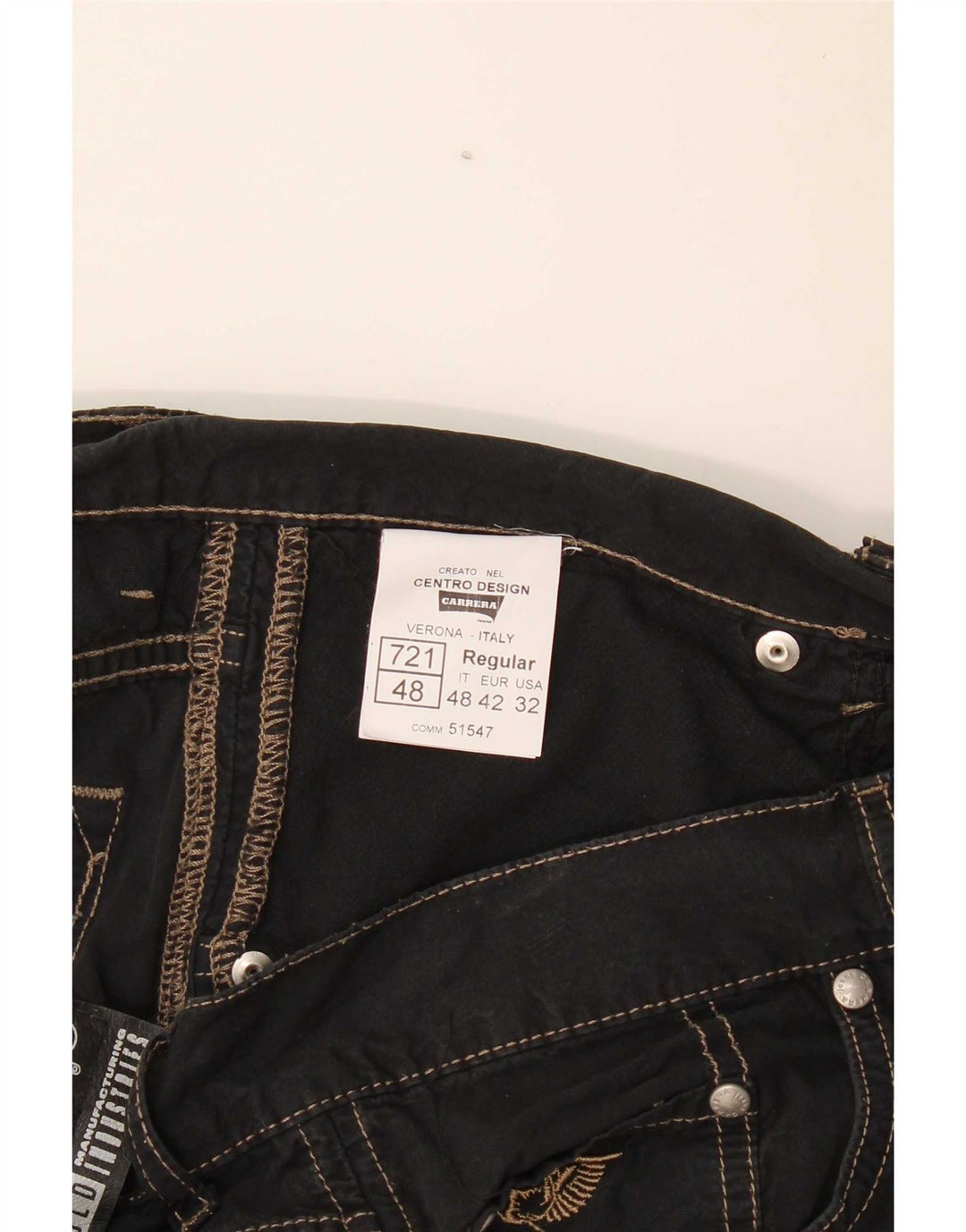 Carrera Short décontracté pour homme W32 en coton noir moyen