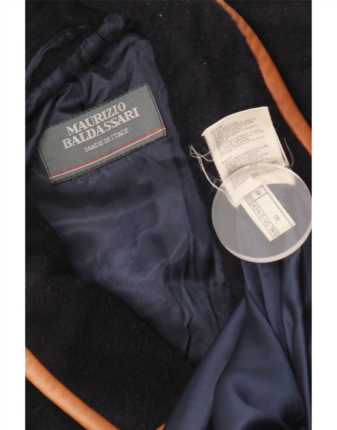Maurizio Baldassari Manteau pour homme UK 40 Large Bleu marine