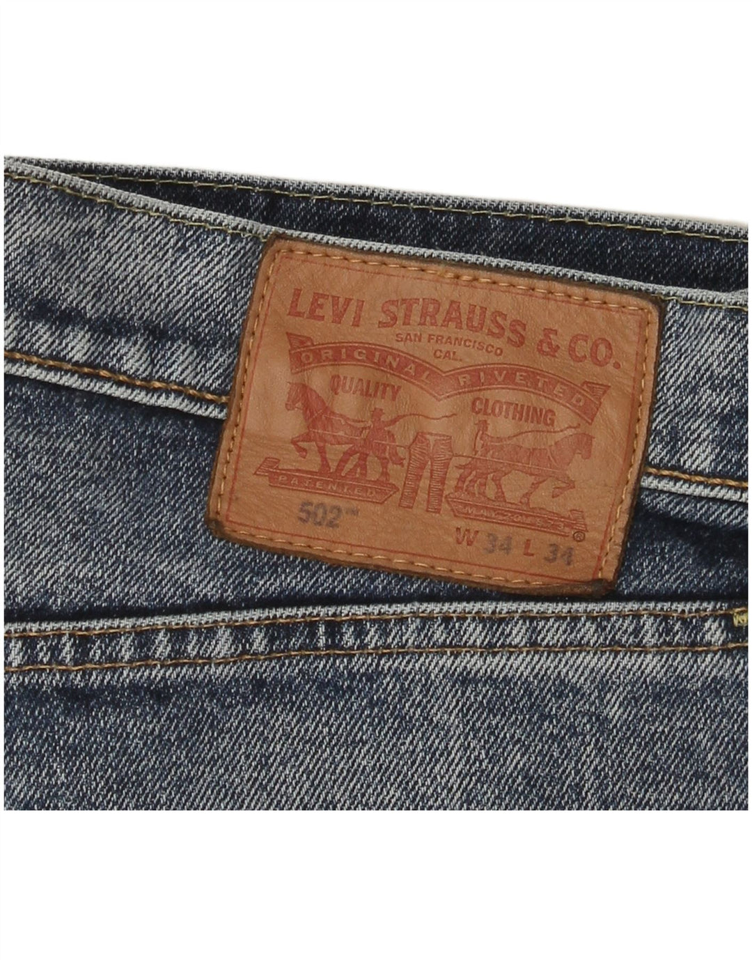 Levi's Short en Jean 502 Homme W34 Large Bleu Coton