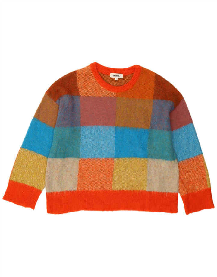 Desigual Pull ras du cou pour femme UK 16 Large Acrylique multicolore