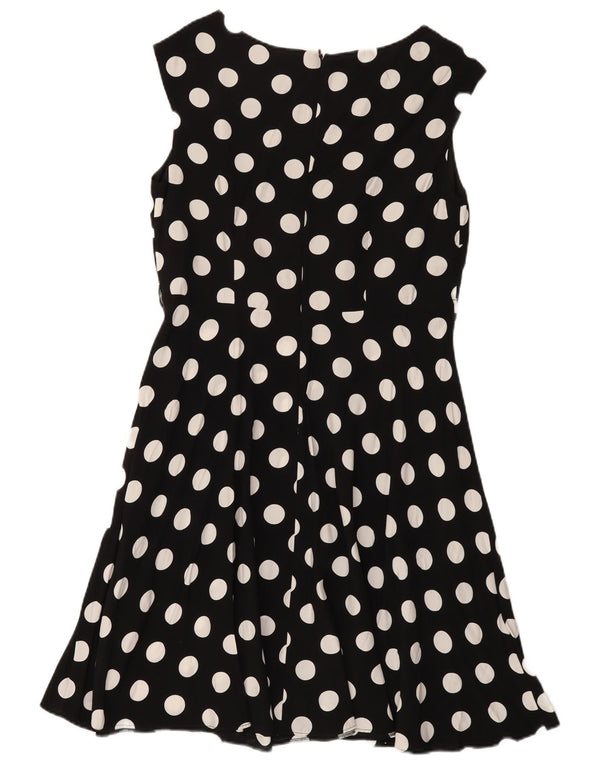 Wallis Robe trapèze sans manches pour femme UK 44 Grand pois noir en viscose