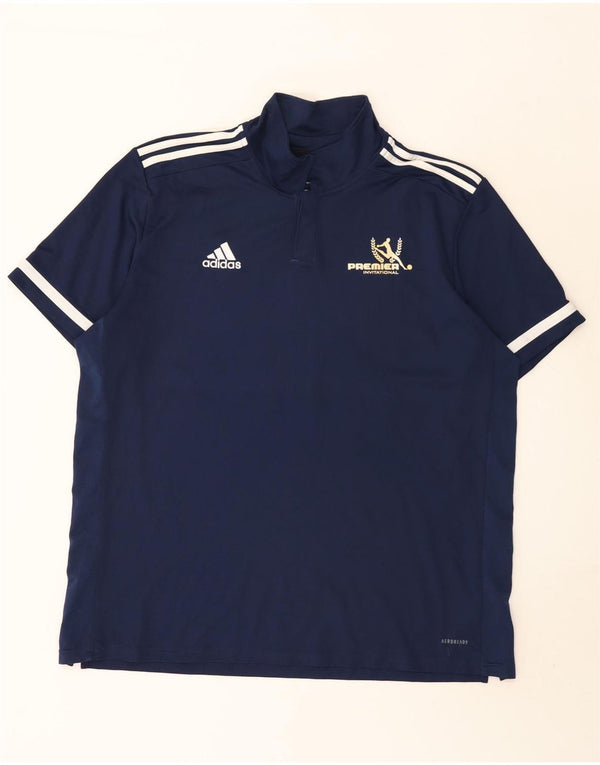 Adidas Polo graphique Aeroready pour homme 2XL Bleu marine Colourblock