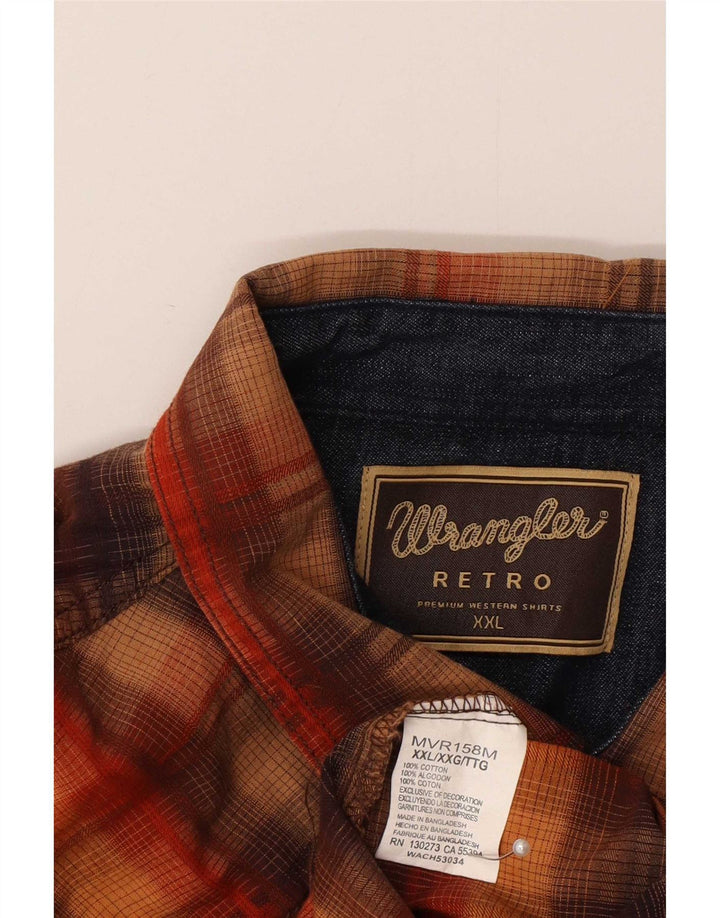 Wrangler Chemise rétro pour homme 2XL en coton à carreaux marron