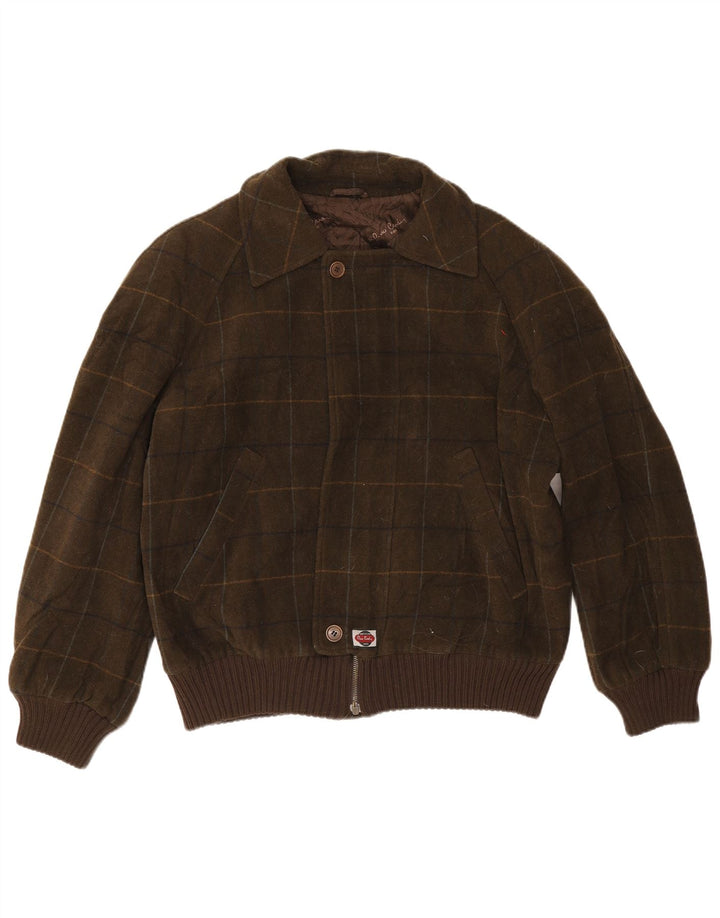 Pierre Cardin Veste Bomber Homme UK 42 XL Kaki Carreaux