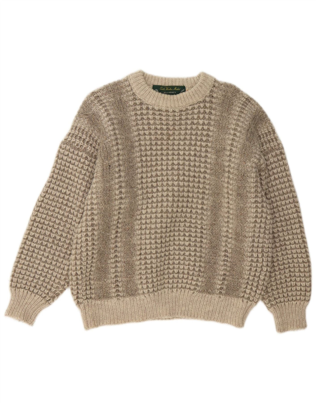 Killarney Pull col bateau pour homme UK 40 Laine vierge beige moyen