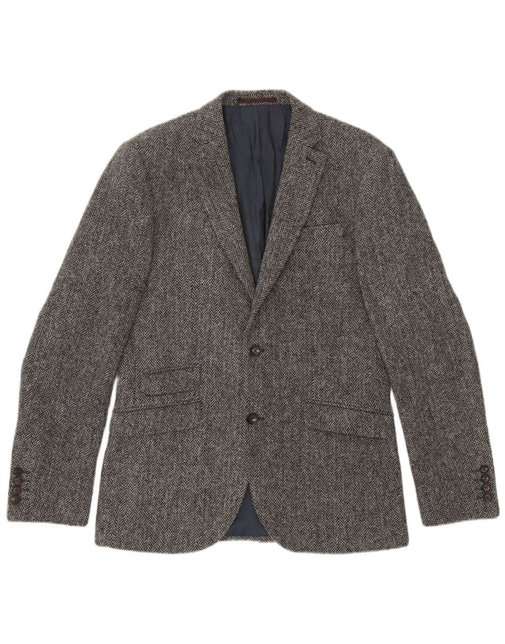 Next Veste blazer à 2 boutons pour homme UK 38 Chevron gris moyen