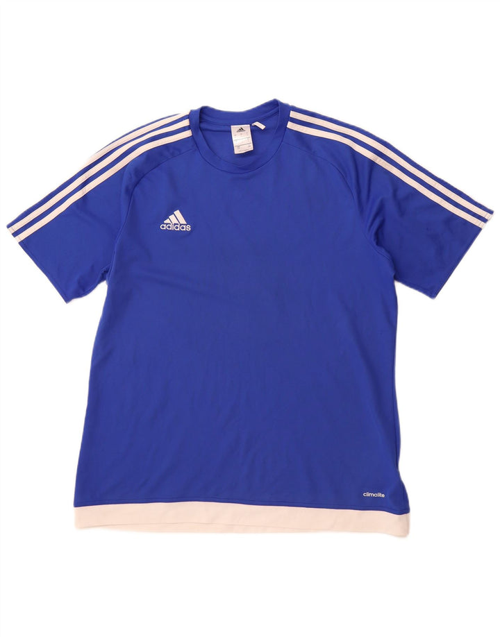 ADIDAS Hommes Climalite T-Shirt Haut Grand Bleu Polyester