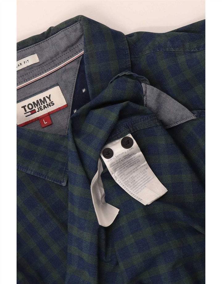 Tommy Hilfiger Chemise coupe classique pour homme en coton vichy bleu grand