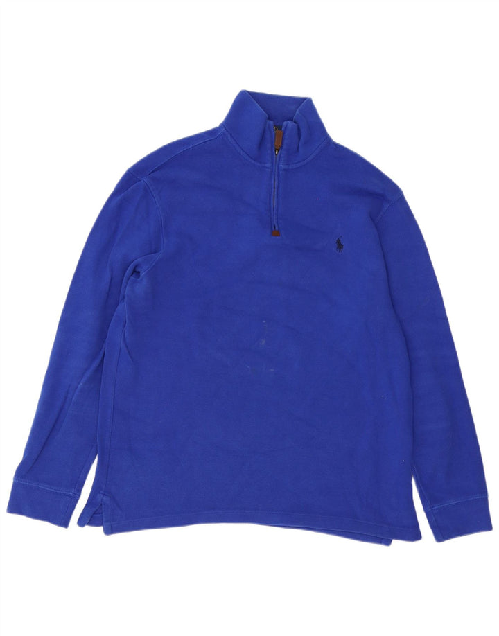 Polo Ralph Lauren Pull Col Zippé Homme Bleu Moyen
