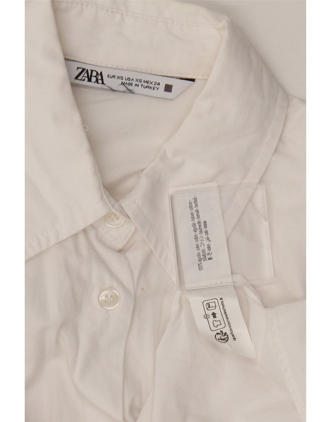 Zara Femme Chemise Oversize UK 6 XS Coton Blanc