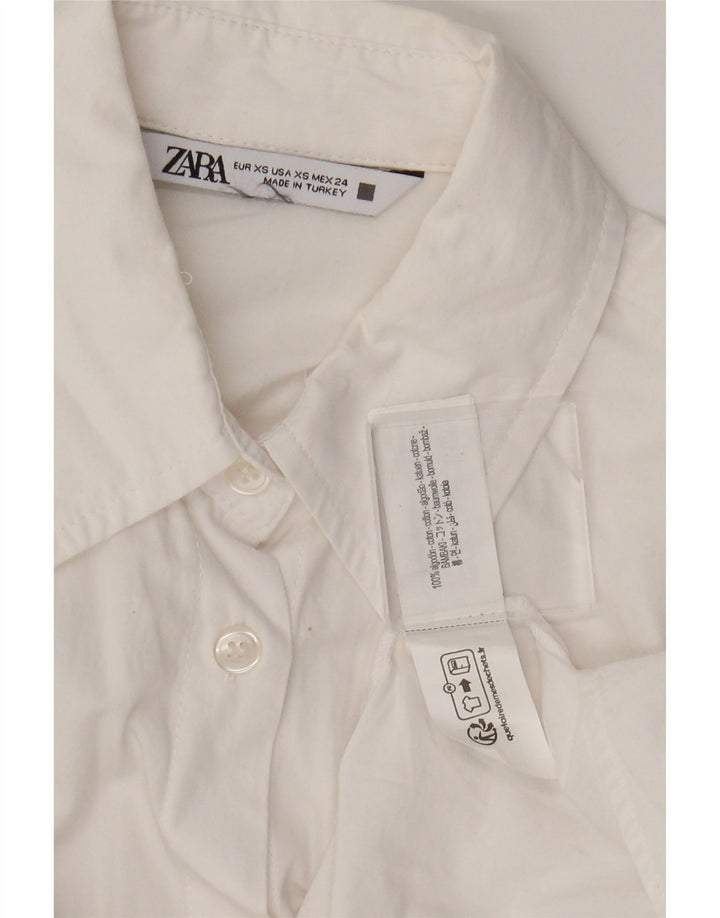 Zara Femme Chemise Oversize UK 6 XS Coton Blanc