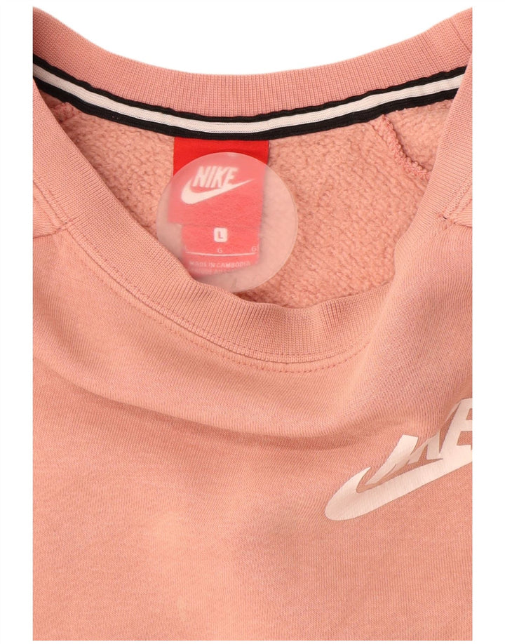NIKE Sweat-shirt pour femme UK 16 Large Rose Coton