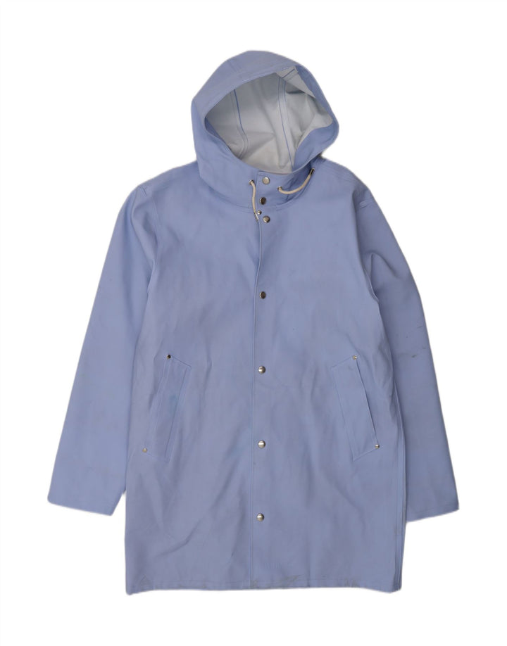 Stutterheim Manteau imperméable à capuche pour homme UK 40 Large Bleu Coton