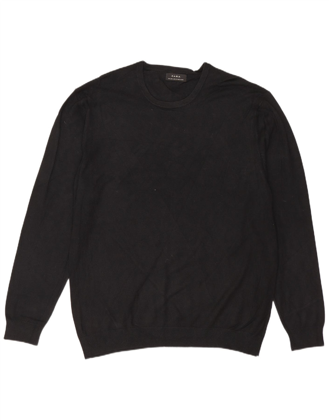 ZARA Pull à col rond pour femme UK 16 Large Noir