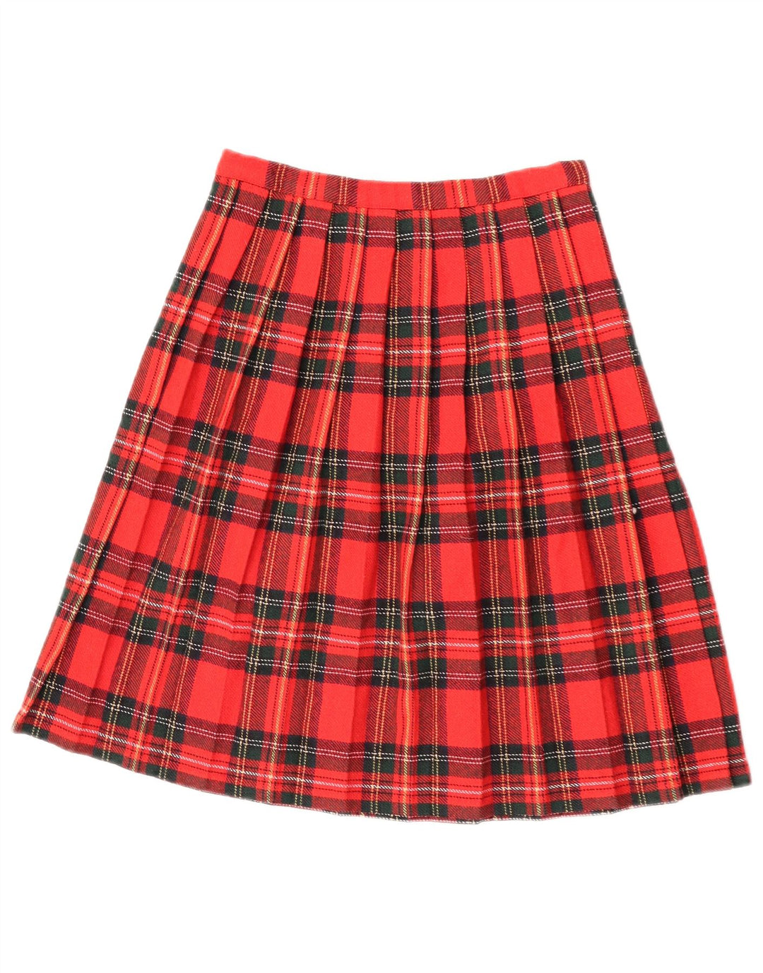 vintage Womens Knife Jupe plissée W26 Petit chèque rouge