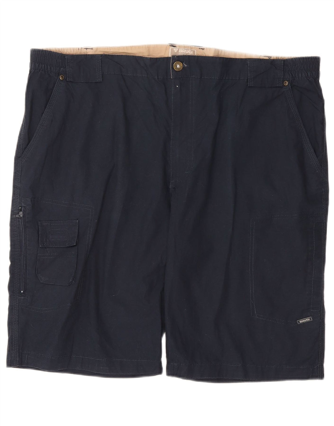 Brugi Short Cargo Homme 2XL W44 Bleu Marine Coton