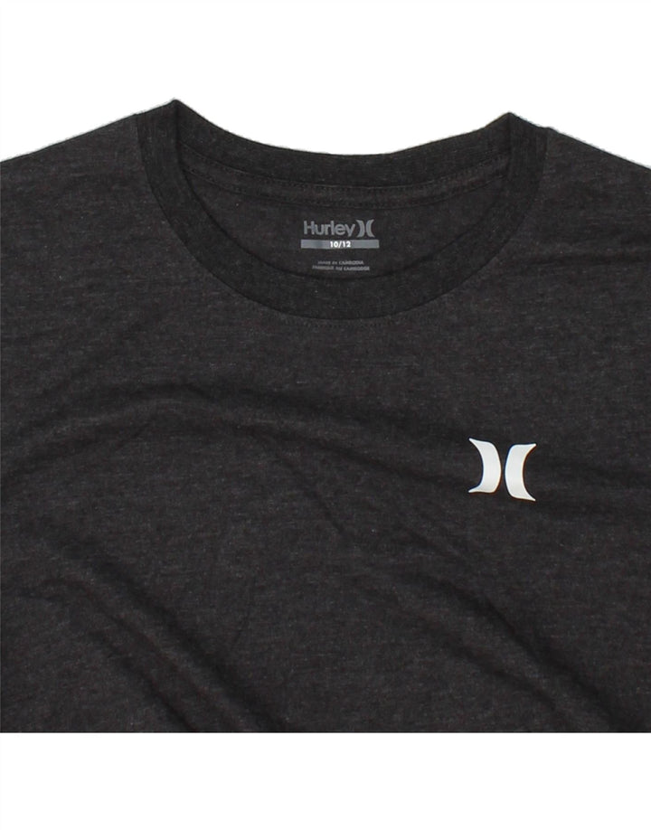 HURLEY Boys Graphic Top Long Sleeve 10-11 Years Grey Cotton Vintage Hurley and Second-Hand Hurley from Messina Hembry 