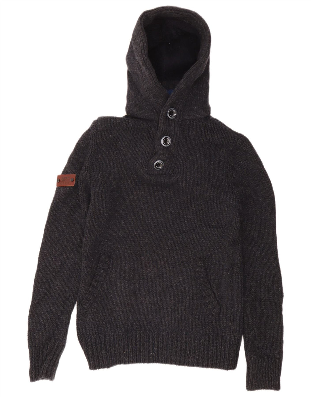 Superdry Pull à capuche pour homme Bleu marine moyen Acrylique