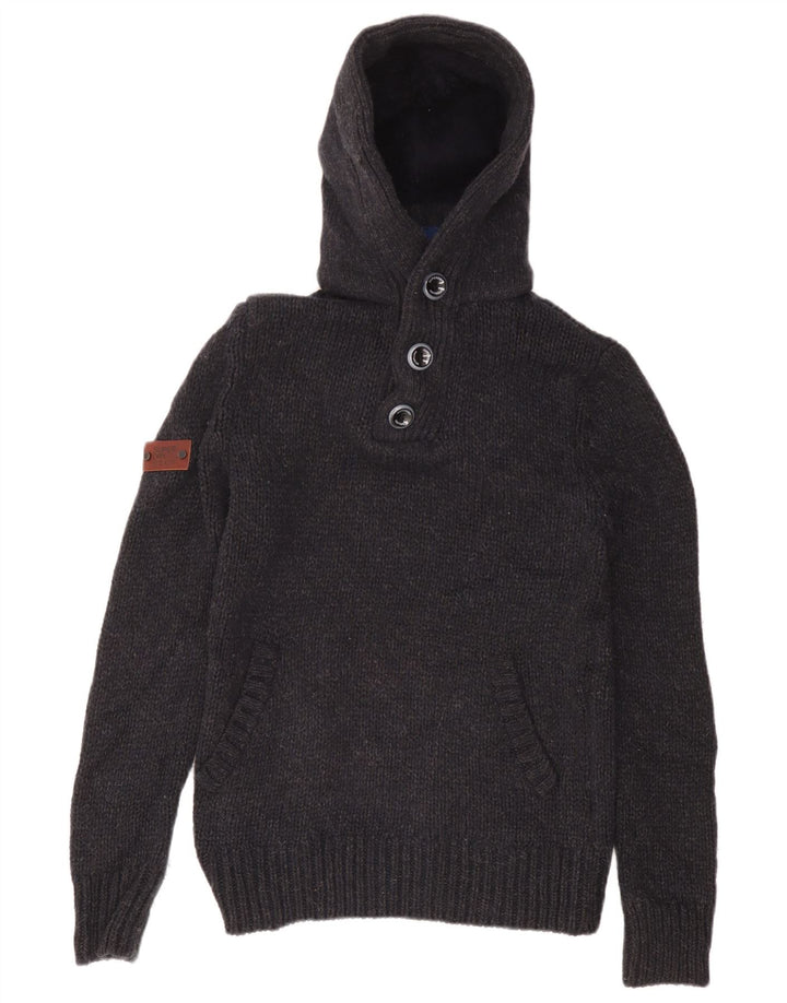 Superdry Pull à capuche pour homme Bleu marine moyen Acrylique