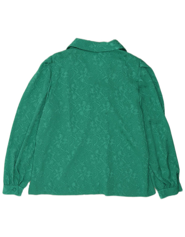 Chemisier chemise femme vintage UK 18 XL Vert Floral