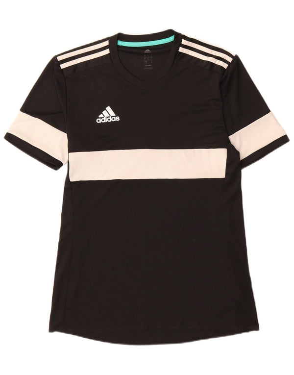 Adidas Hommes Climalite T-Shirt Haut Petit Noir Colorblock Polyester