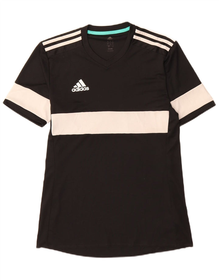 Adidas Hommes Climalite T-Shirt Haut Petit Noir Colorblock Polyester