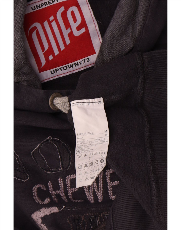 Playlife Pull à capuche graphique pour homme en coton bleu marine moyen