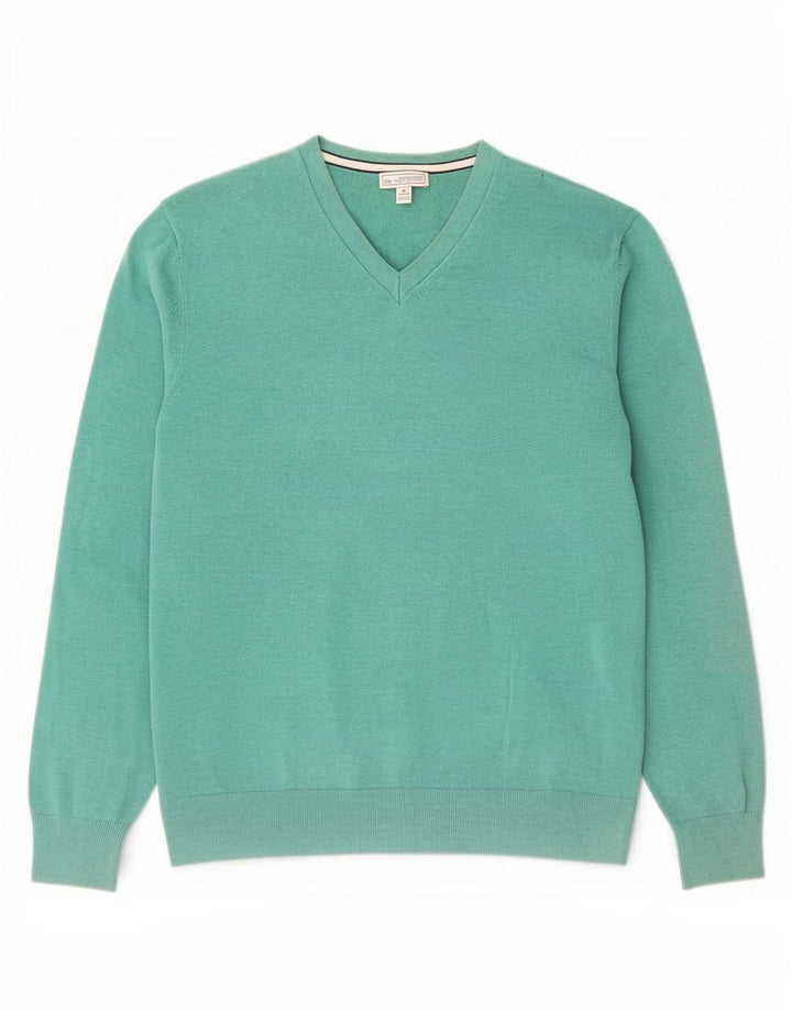 Gap Pull Col V Homme Vert Moyen Coton