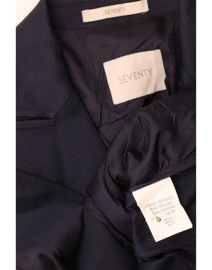 Seventy Veste Blazer 2 Boutons Femme IT 48 XL Bleu Marine Coton
