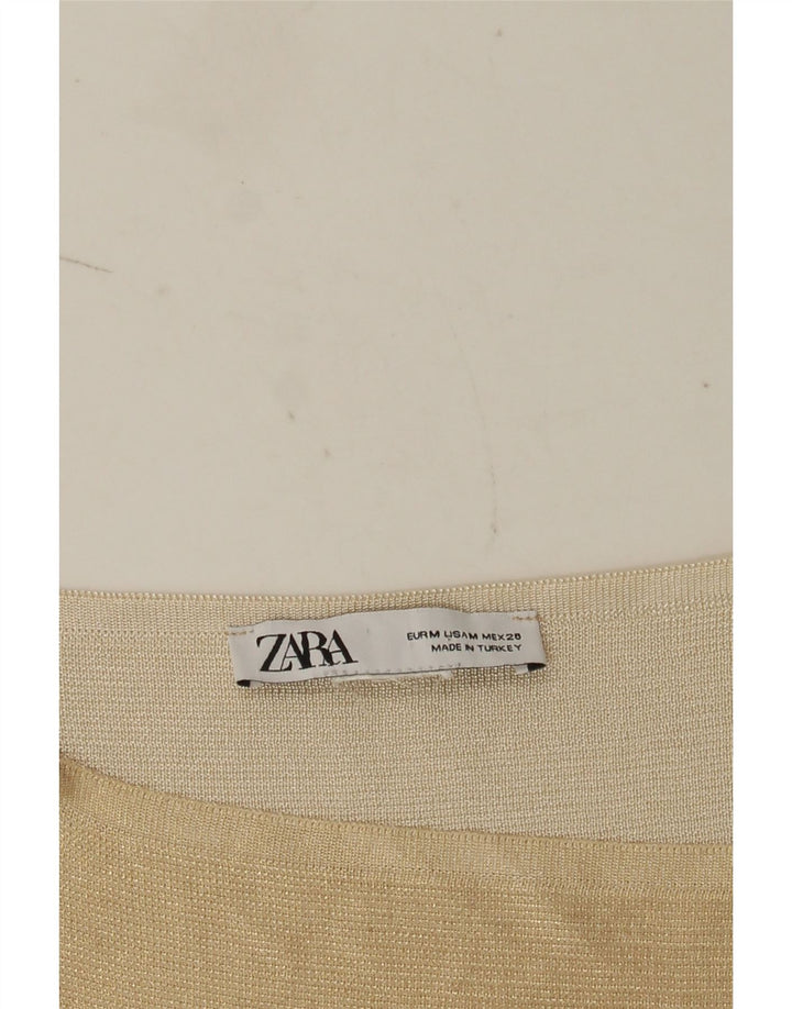 Zara Womens Crop Cami Top UK 12 Beige Moyen