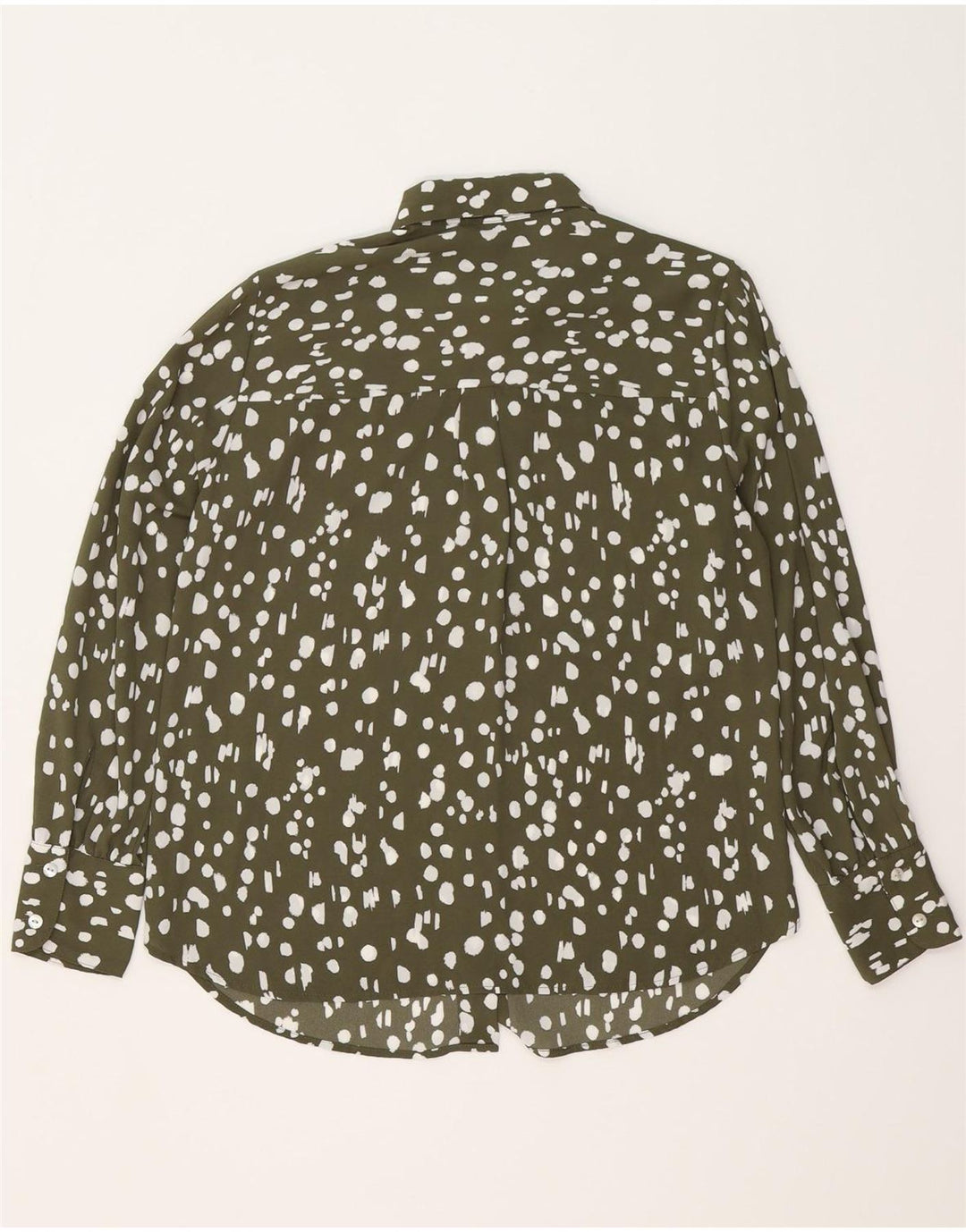 Marks & Spencer Chemise surdimensionnée pour femme UK 10 Petit polyester moucheté kaki