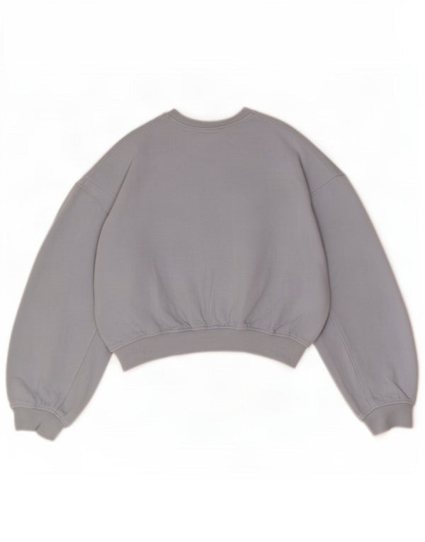 Zara Femme Sweat-shirt court surdimensionné UK 14 Bleu moyen Coton