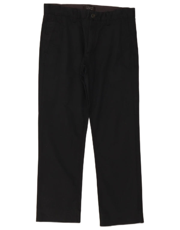 Zara Pantalon Chino Droit Homme EU 38 Small W30 L28 Noir