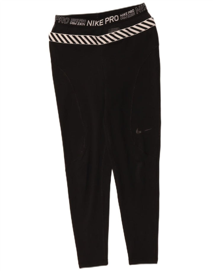 NIKE Leggings graphiques pour femmes UK 8 Small Noir