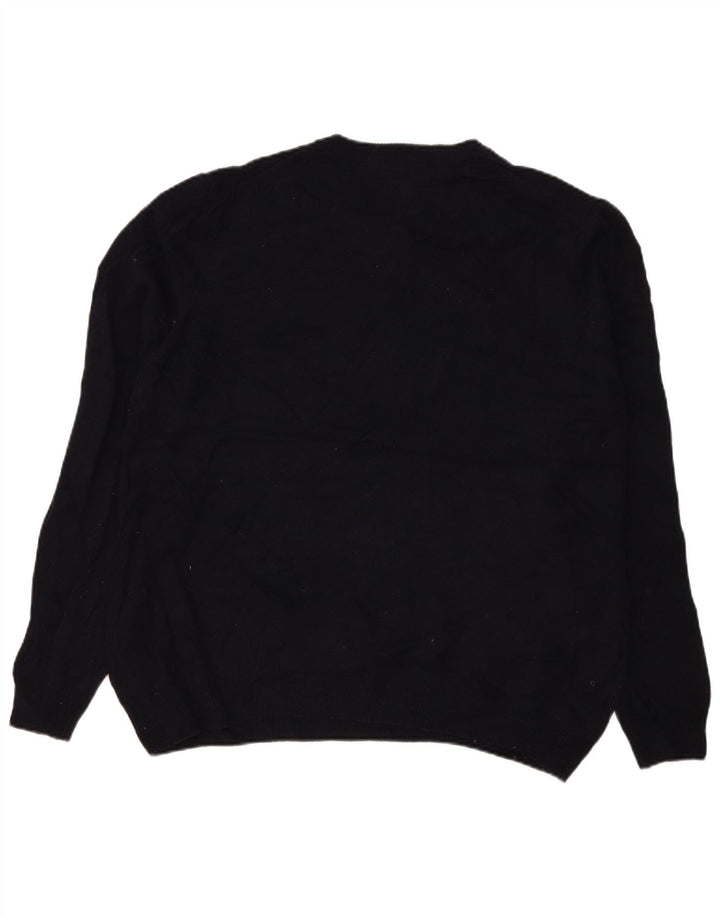 Marks & Spencer Pull à col rond pour homme 2XL en laine d'agneau bleu marine