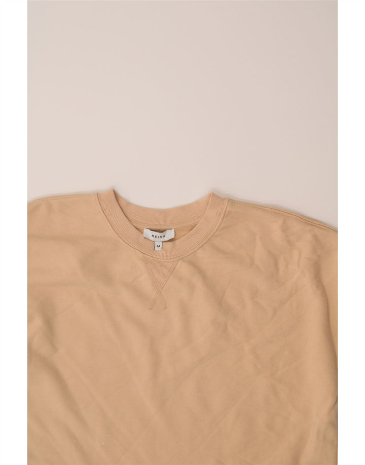 REISS Womens Oversized Sweatshirt Jumper UK 14 Medium Beige Cotton Vintage Reiss and Second-Hand Reiss from Messina Hembry 